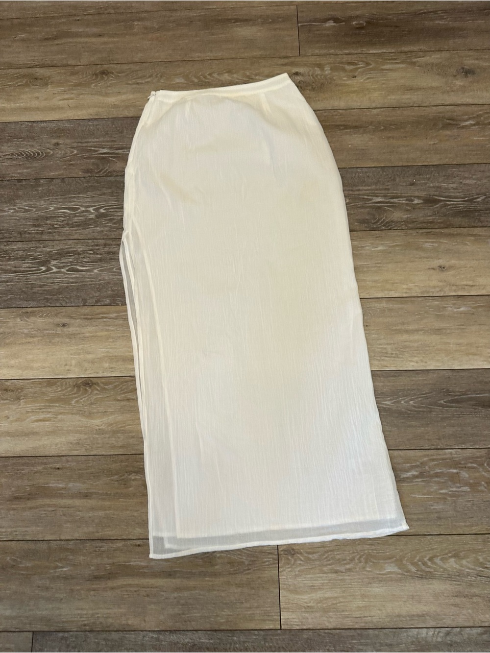 Reformation White Side Slit Maxi Skirt